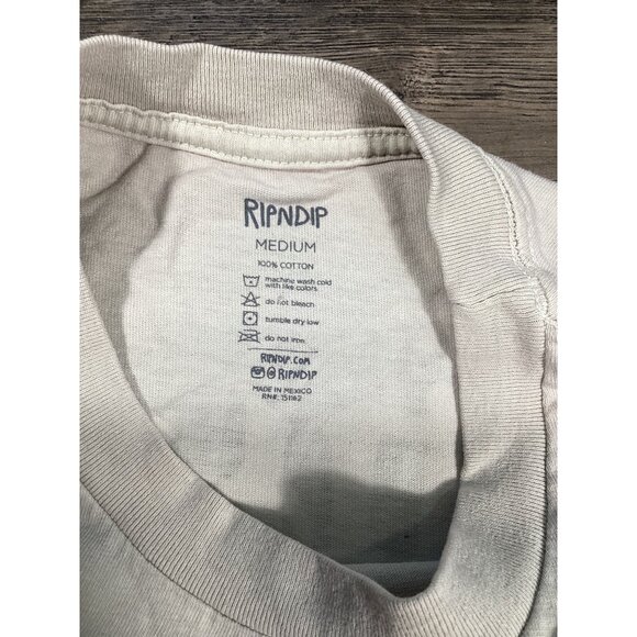 Ripndip Cream Graphic Mens T-Shirt Medium Short Sleeve Casual Wear Crew Neck NEW - Picture 3 of 7